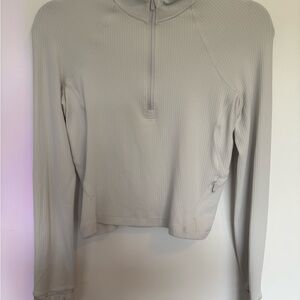 Lululemon Ribbed Bone Ready to Rulu 1/4 Zip